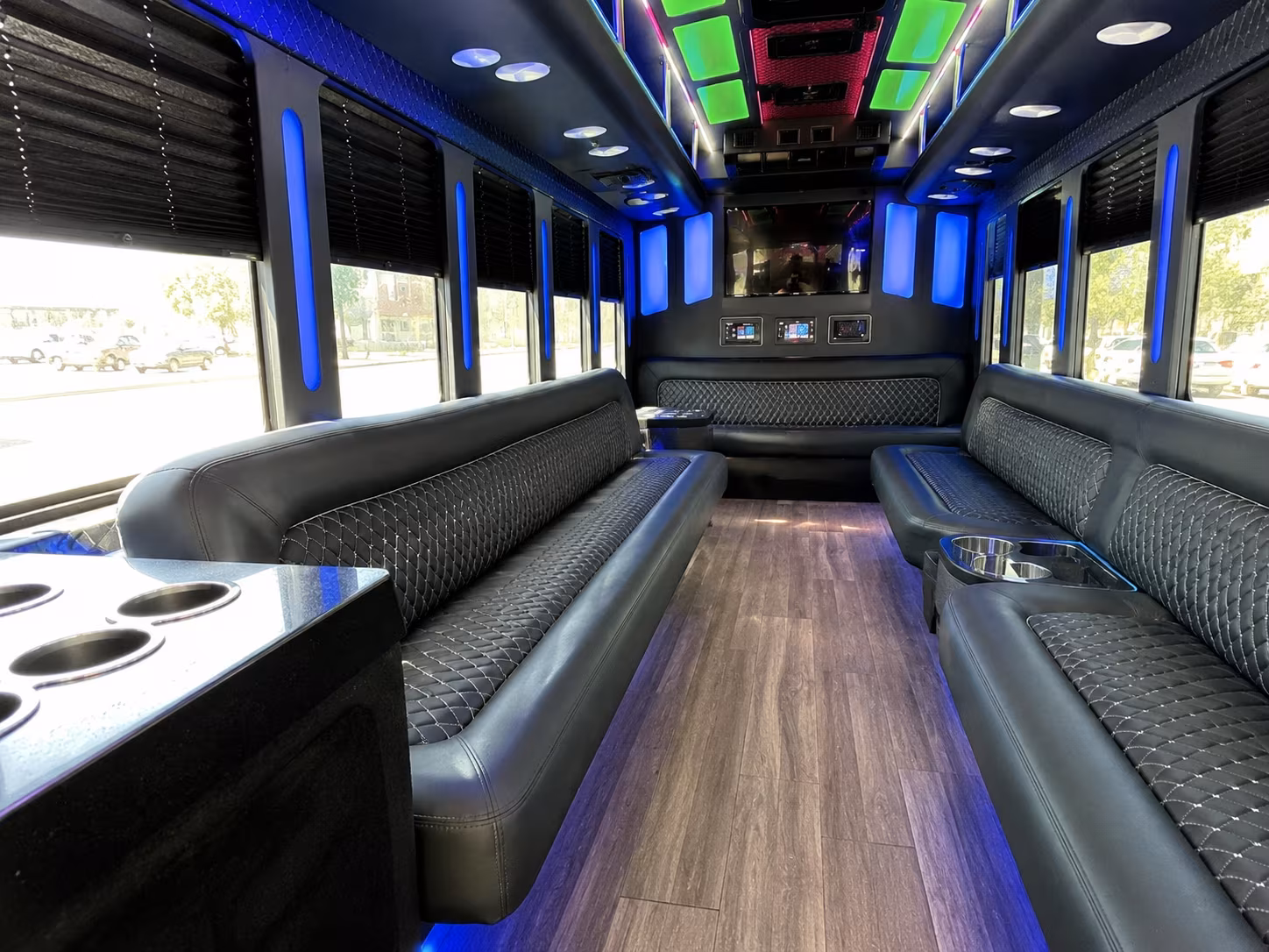 gainesville 15 passenger party bus inside