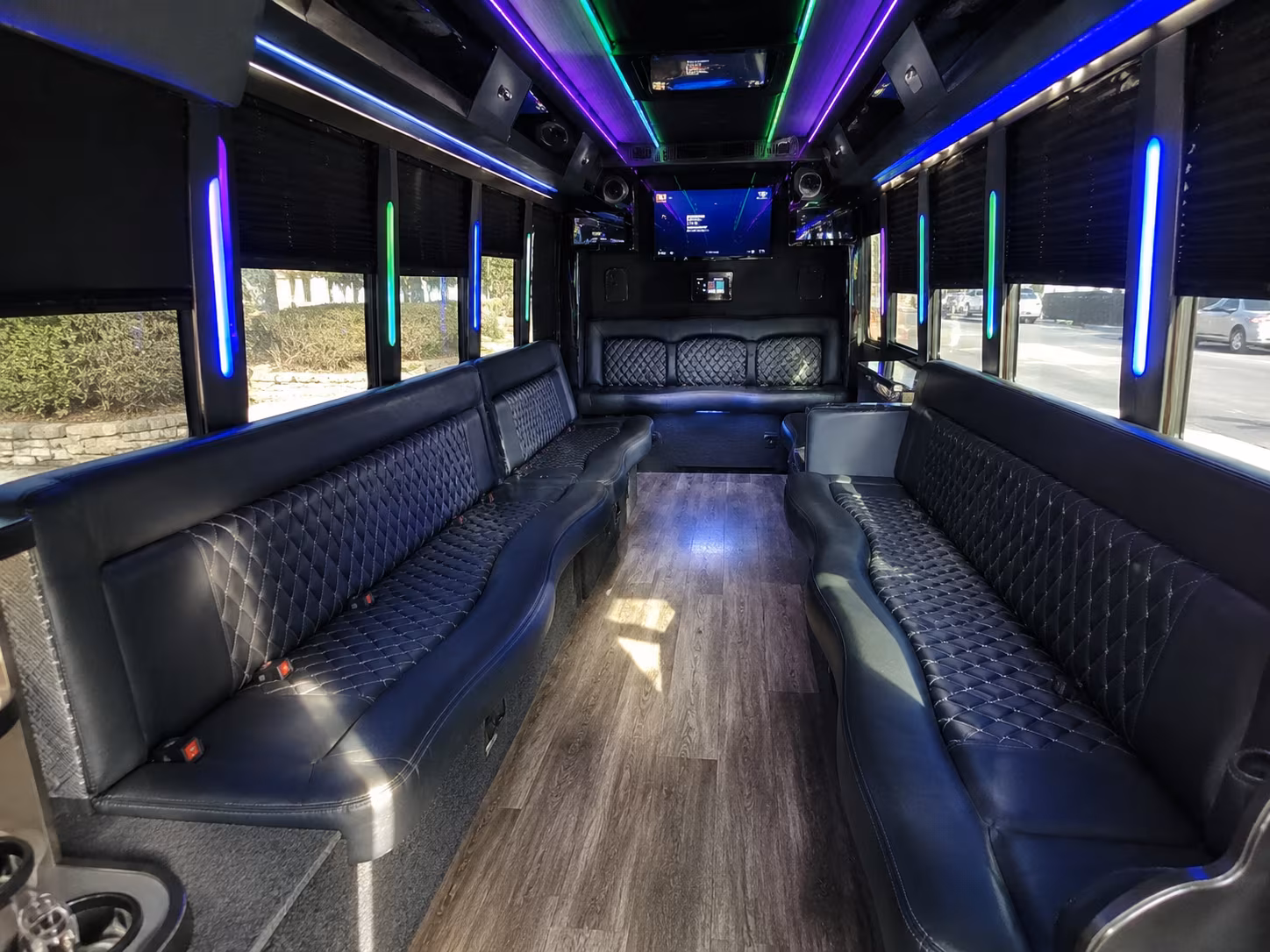 gainesville 15 passenger party bus interior