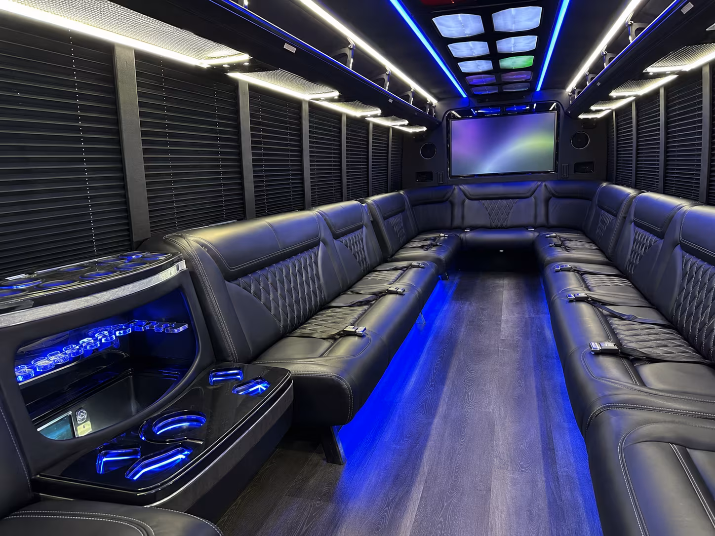 gainesville 20 passenger party bus inside
