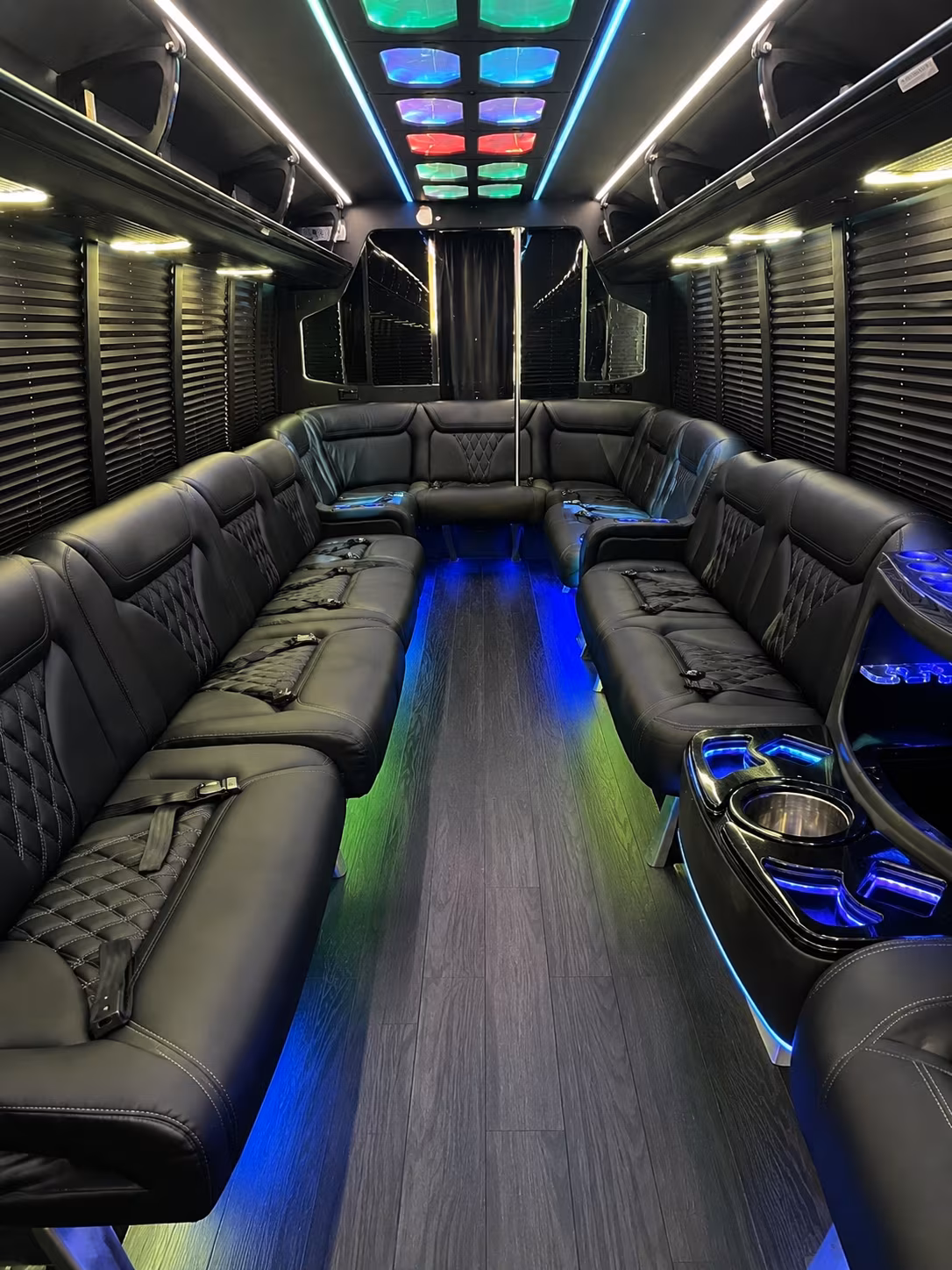 gainesville 20 passenger party bus interior