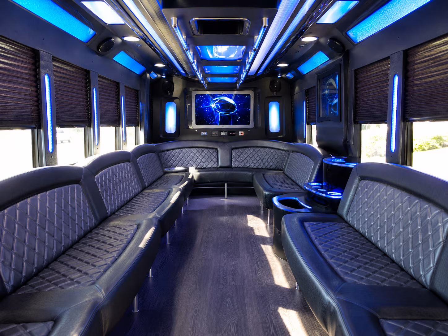 gainesville 28 passenger party bus inside