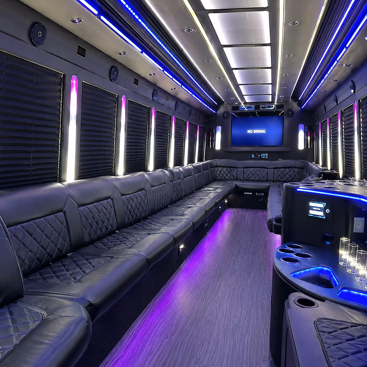 gainesville 30 passenger party bus inside