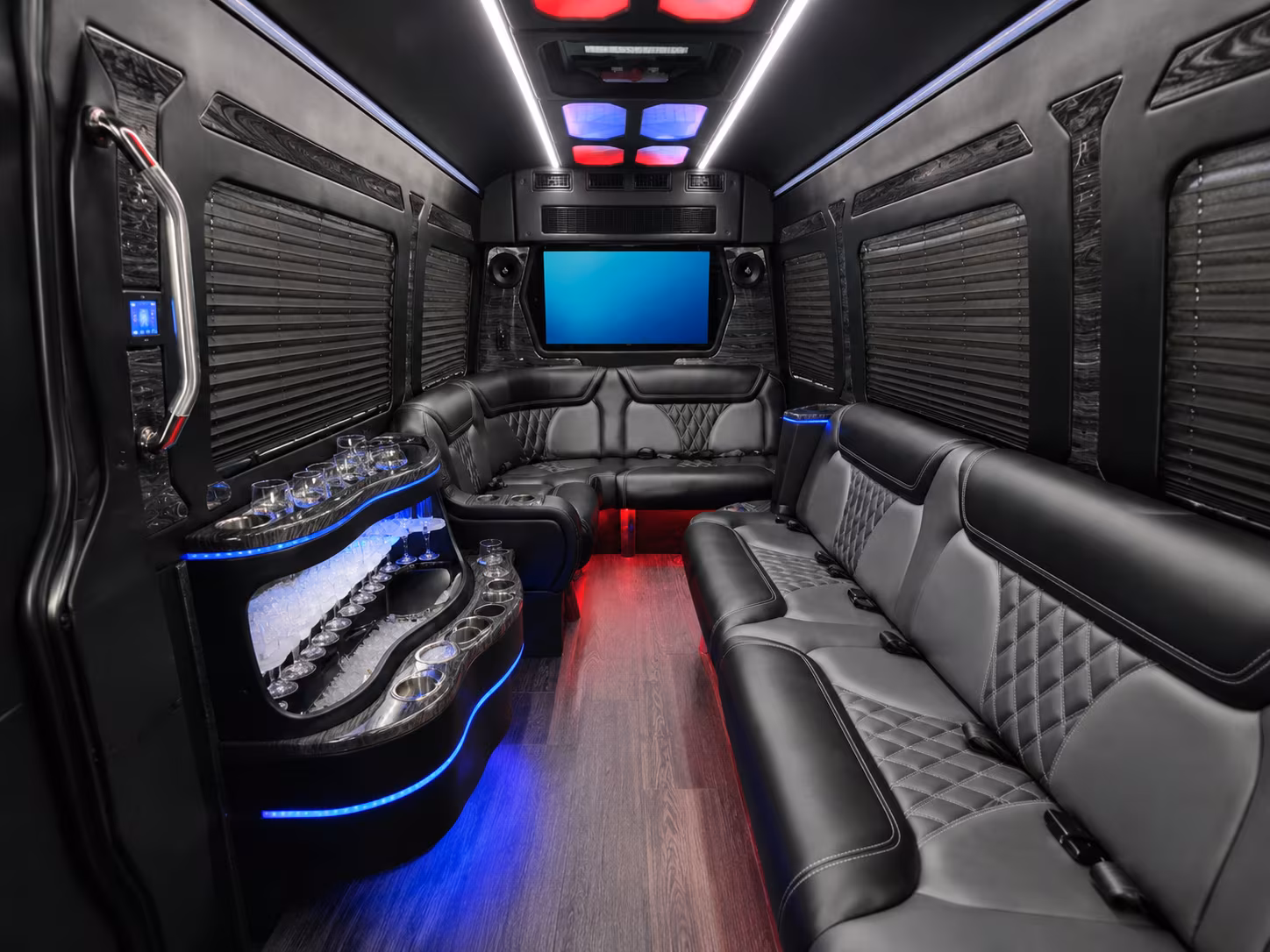 gainesville 50 passenger party bus interior